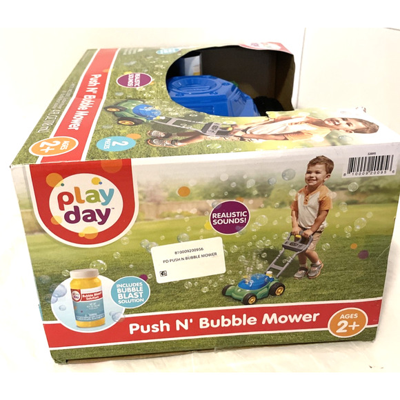 Play Day Push N Bubble Mower Toy with Realistic Sounds! & 4oz Bubble Solution - Picture 4 of 6
